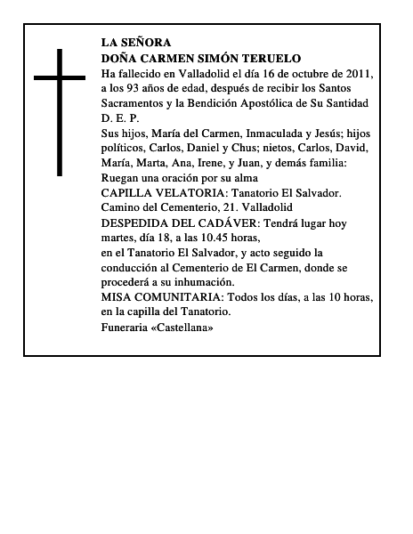 Doña Carmen Simón Teruelo