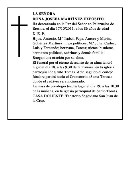 Doña Josefa Martínez Expósito