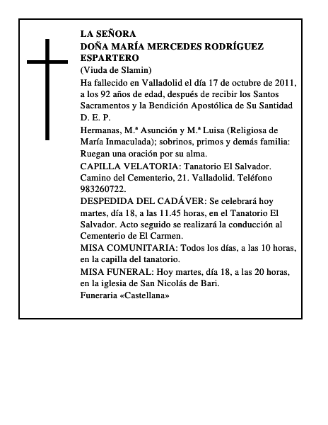 Doña María Mercedes Rodríguez Espartero