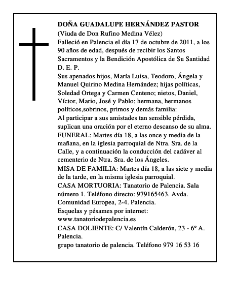 Doña Guadalupe Hernández Pastor
