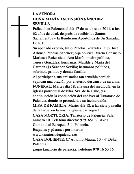 Doña María Ascensión Sánchez Sevilla