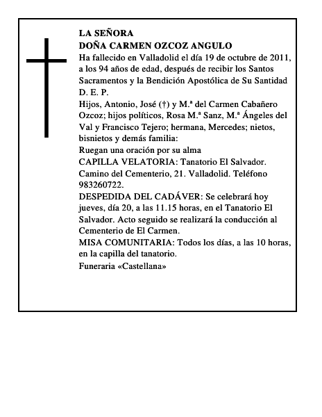 Doña Carmen Ozcoz Angulo