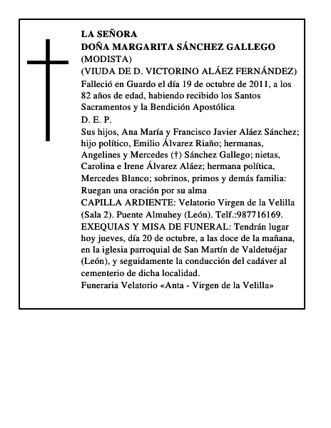 Doña Margarita Sánchez Gallego
