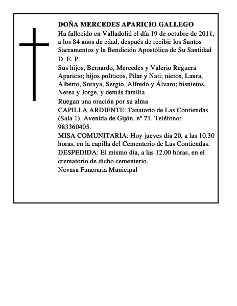 Doña Mercedes Aparicio Gallego