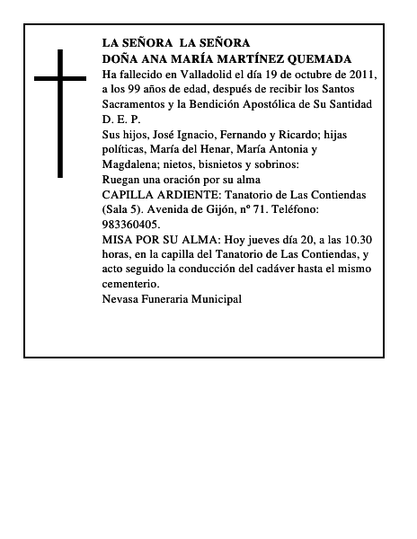 Doña Ana María Martínez Quemada
