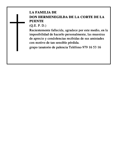 Don Hermenegilda de la Corte de la Puente