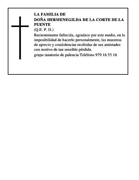 Doña Hermenegilda de la Corte de la Puente