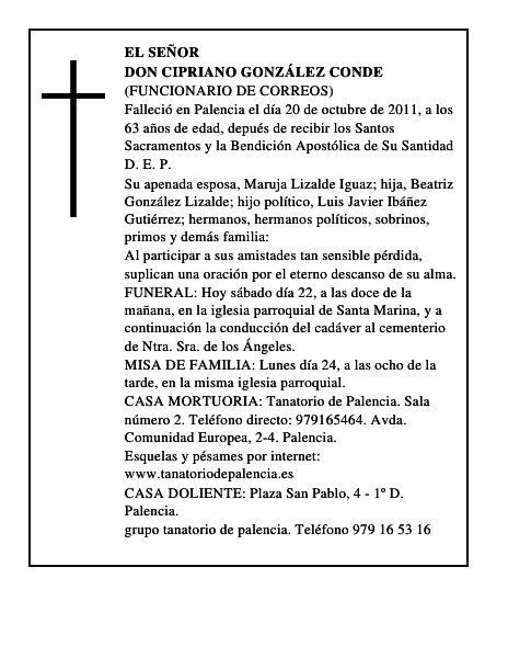 Don Cipriano González Conde