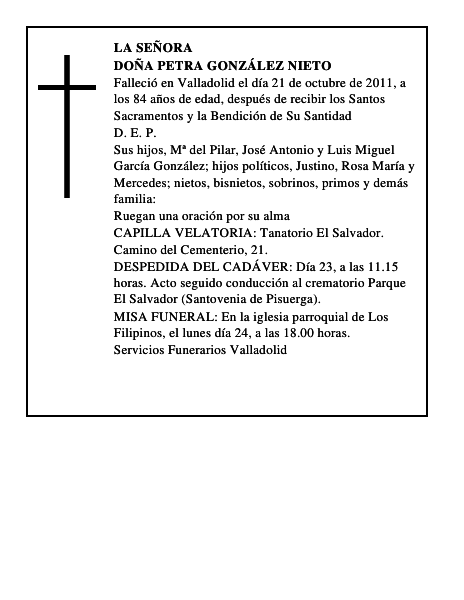 Doña Petra González Nieto