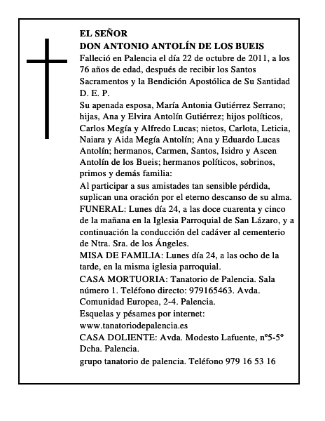 Don Antonio Antolín de los Bueis