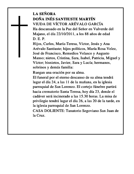 Doña Inés Santiuste Martín