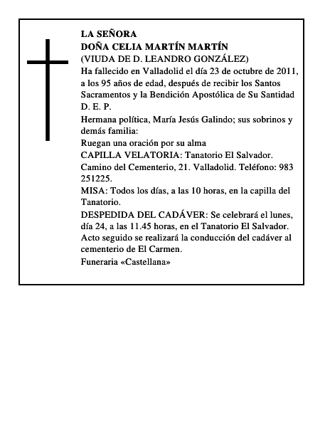 Doña Celia Martín Martín