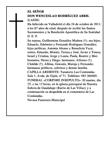 Don Wenceslao Rodríguez Abril
