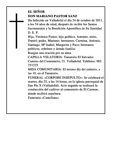Don Mariano Pastor Sanz