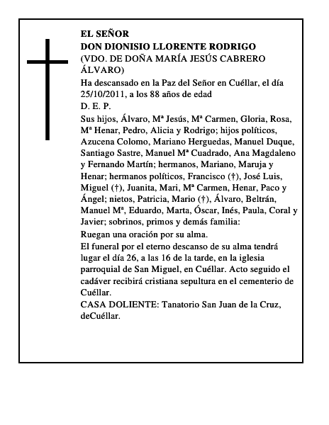 Don Dionisio Llorente Rodrigo