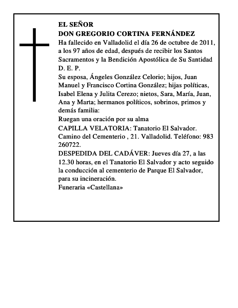Don Gregorio Cortina Fernández