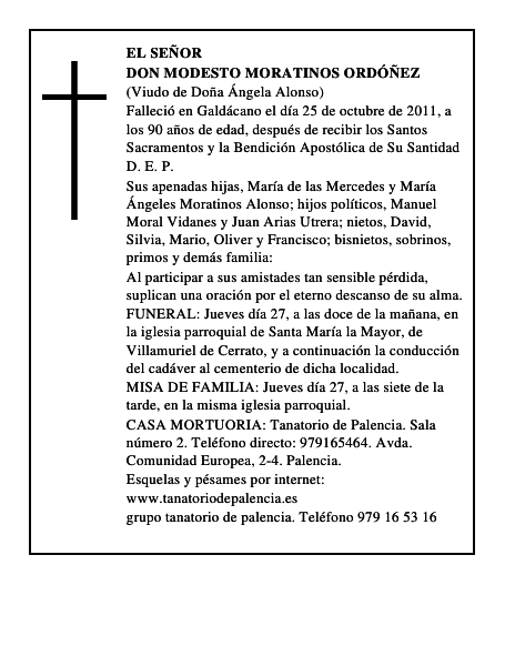 Don Modesto Moratinos Ordóñez