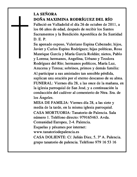 Doña Maximina Rodríguez del Río