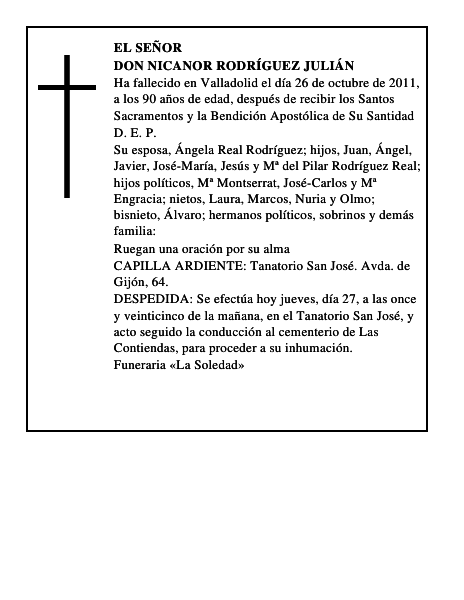 Don Nicanor Rodríguez Julián
