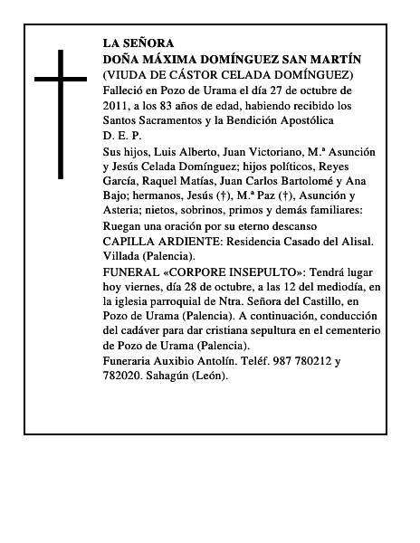 Doña Máxima Domínguez San Martín