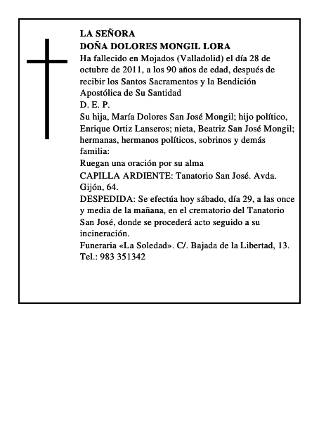 Doña Dolores Mongil Lora
