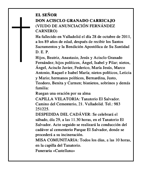 Don Acisclo Granado Carricajo
