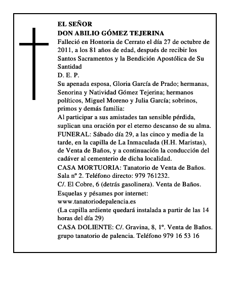 Don Abilio Gómez Tejerina