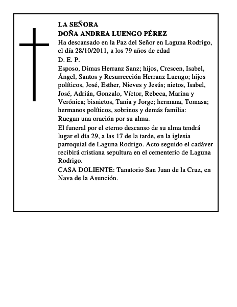 Doña Andrea Luengo Pérez