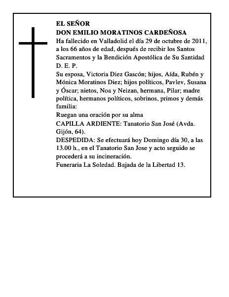 Don Emilio Moratinos Cardeñosa