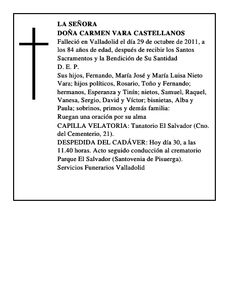 Doña Carmen Vara Castellanos