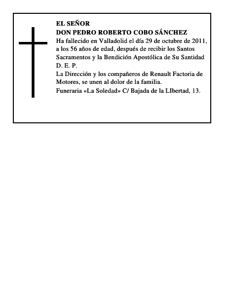 Don Pedro Roberto Cobo Sánchez