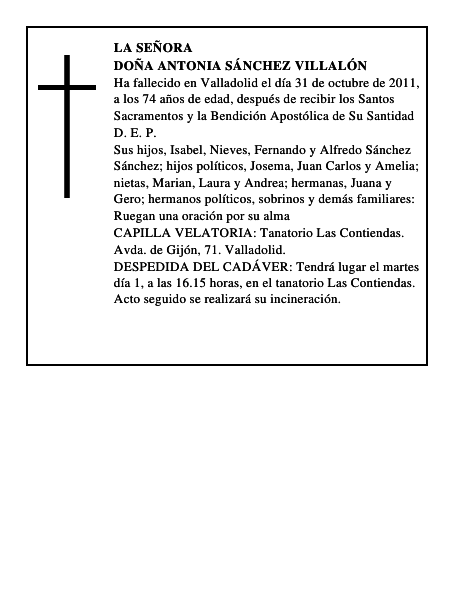 Doña Antonia Sánchez Villalón