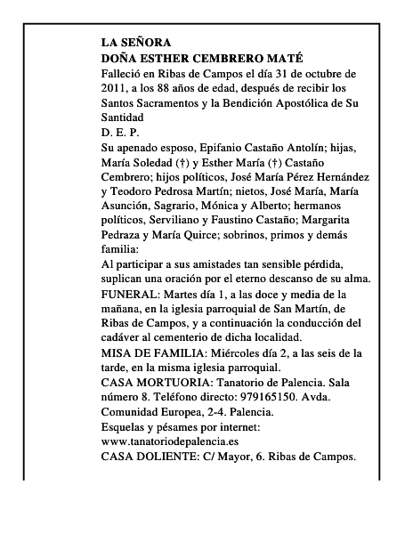 Doña Esther Cembrero Maté