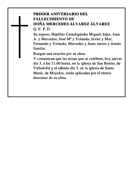 Doña Mercedes Álvarez Álvarez