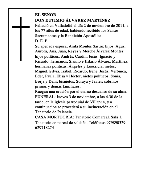 Don Eutimio Álvarez Martínez