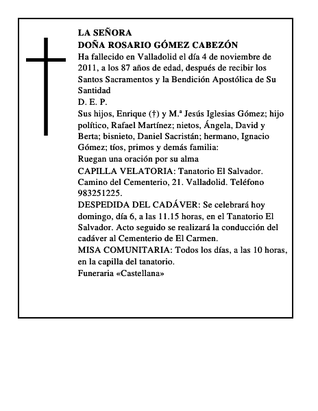 Doña Rosario Gómez Cabezón