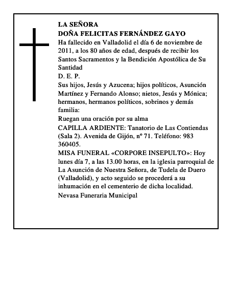 Doña Felicitas Fernández Gayo
