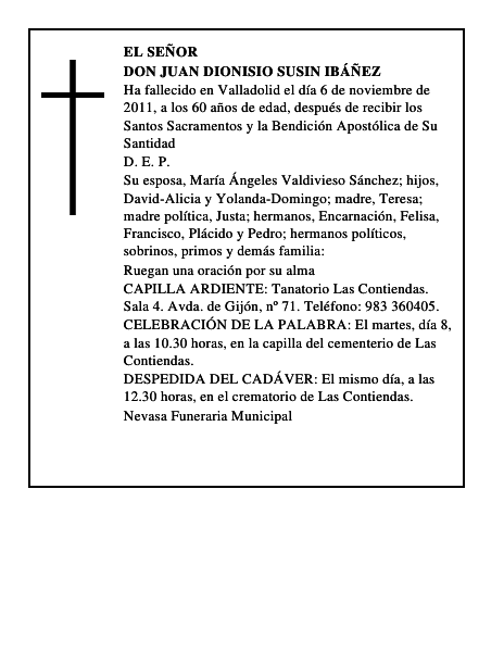 Don Juan Dionisio Susin Ibáñez