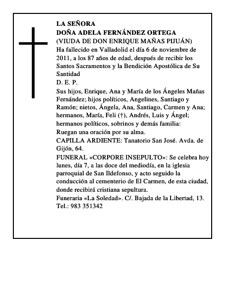 Doña Adela Fernández Ortega