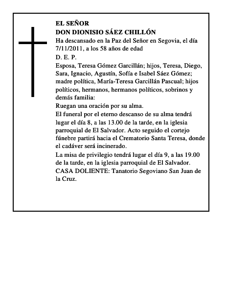 Don Dionisio Sáez Chillón