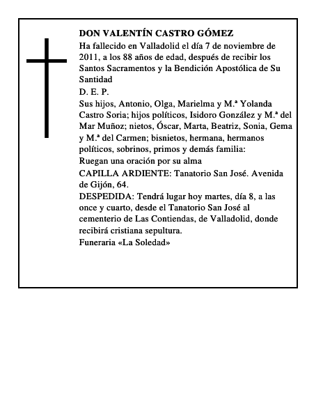 Don Valentín Castro Gómez