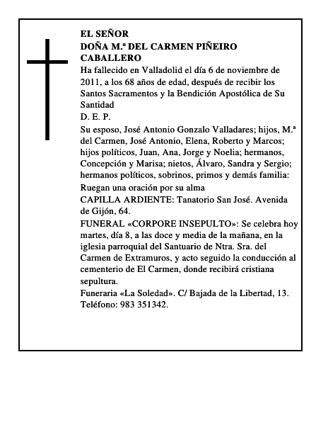 Doña M.ª del Carmen Piñeiro Caballero
