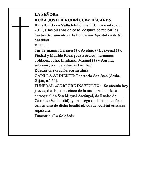 Doña Josefa Rodríguez Bécares