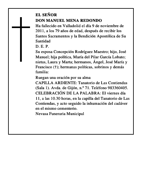 Don Manuel Mena Redondo