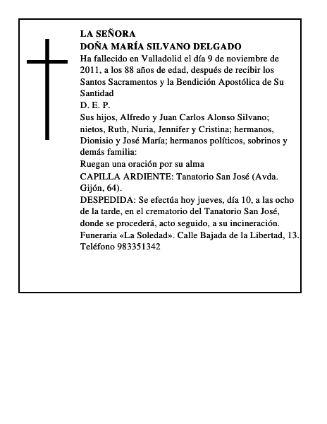 Doña María Silvano Delgado