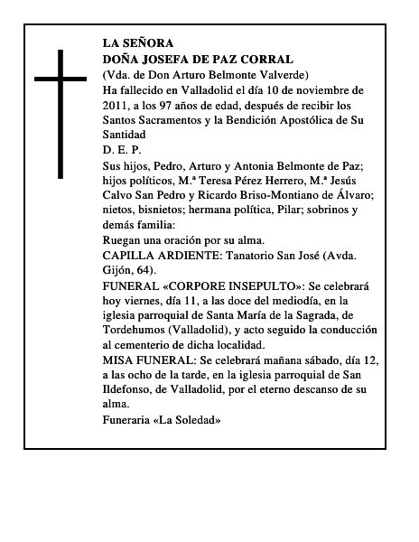 Doña Josefa de Paz Corral