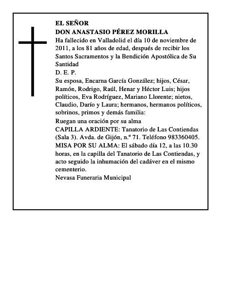 Don Anastasio Pérez Morilla