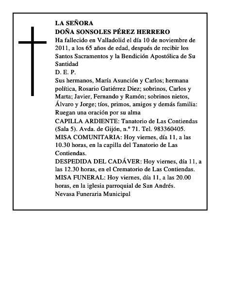 Doña Sonsoles Pérez Herrero