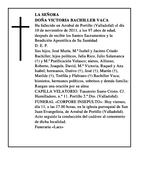 Doña Victoria Bachiller Vaca