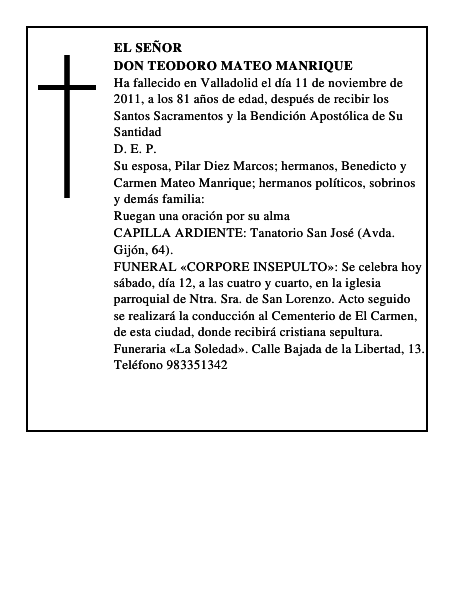 Don Teodoro Mateo Manrique